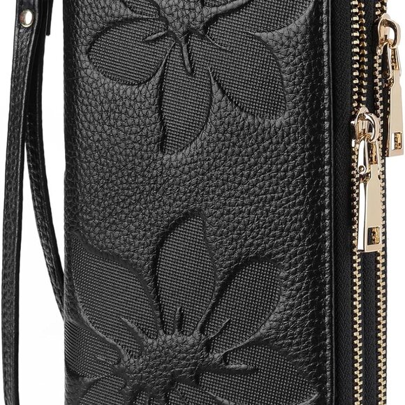 Women's Wallet Large Capacity Double Zip Ladies Card Phone Holder RFID Blocking
